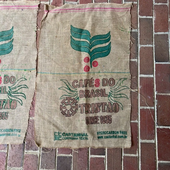 Coffee Bean Burlap Sack Brasil Tristao Leaf and Berry Decor - Picture 3 of 8